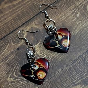 Long Dangle Fluid Art Earrings